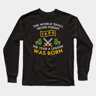 1999 The Year A Legend Was Born Dragons and Swords Design (Light) Long Sleeve T-Shirt